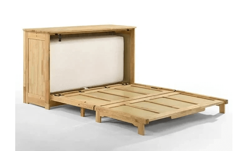 Orion Natural Full Murphy Cabinet Bed - Opened and fully extended 