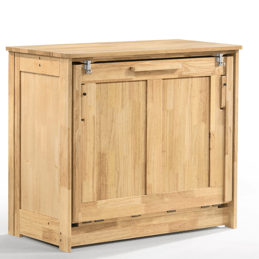 Orion Natural Twin Murphy Cabinet Bed - Angled front view closed