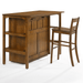 Siesta Black Walnut Twin Desk Murphy Cabinet & Chair - Angled front view closed with chair