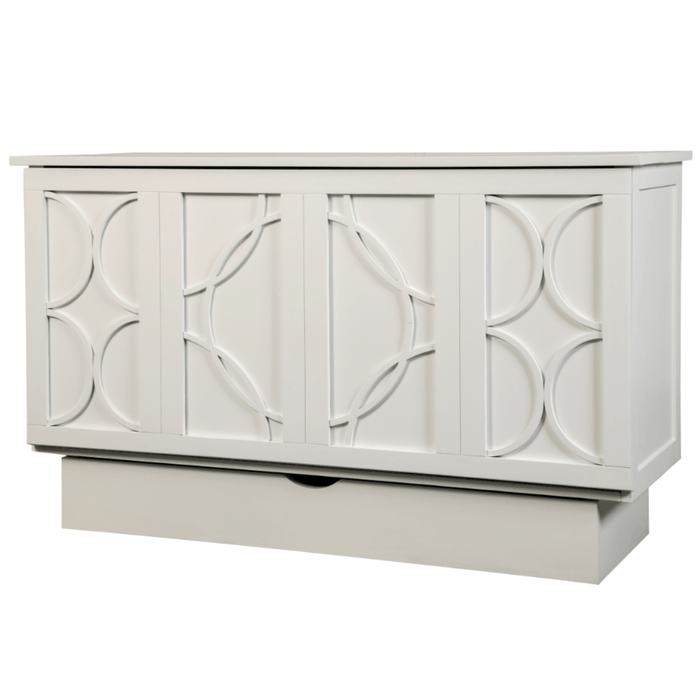 Brussels Queen Murphy Cabinet Bed White - Front view closed