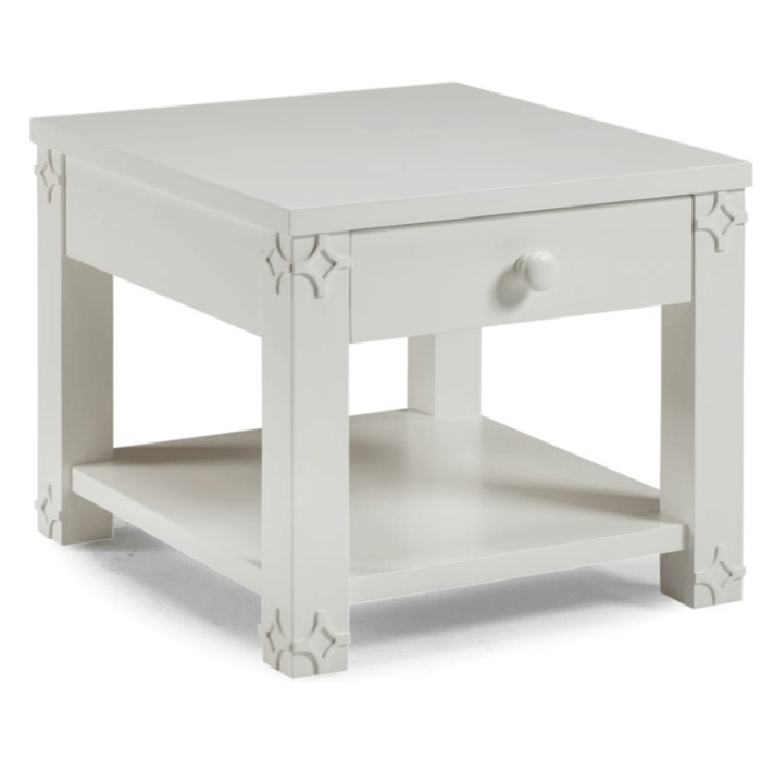 Brussels Side Table with Magazine Shelf White