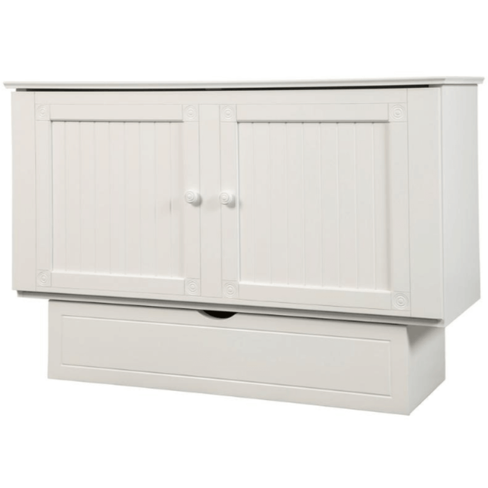Cottage Queen Murphy Cabinet Bed White