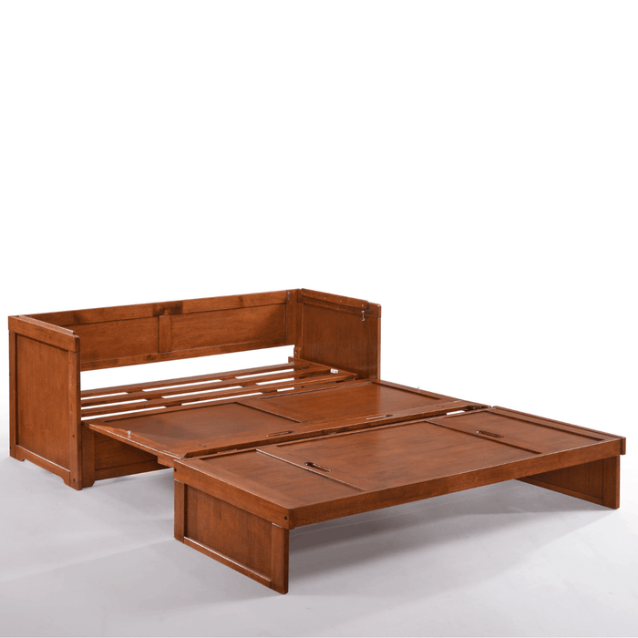 Cube Queen Murphy Cabinet Bed Chocolate - Open and extended