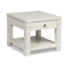 Essex Side Table with Magazine Shelf White - Angled view