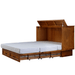 Kingston Queen Murphy Cabinet Bed - Angled side view opened and fully extended with mattress